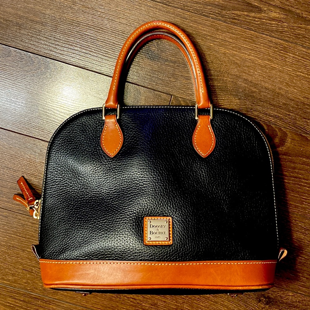 Dooney & Bourke Black Pebble Zip Zip Satchel Shoulder Hand Bag